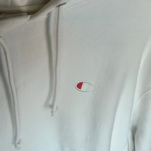 Champion Reverse Weave White Pullover Hoodie Sz Large Men - Picture 4 of 17